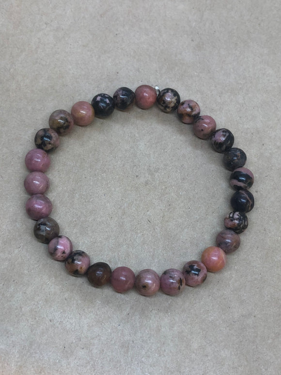 Rhodonite Crystal Beaded Bracelet